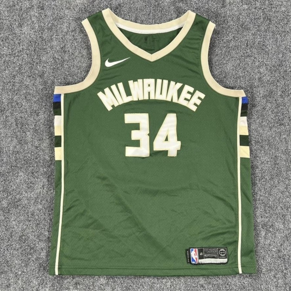 Milwaukee Bucks Jersey Mens Large‎ Green Nike NBA Basketball Antetokounmpo 34